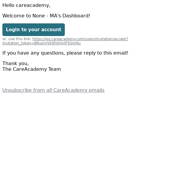 Your CareAcademy Account is Ready!