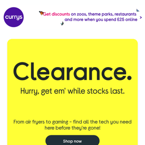 Clearance offers in your inbox... We keep things simple!