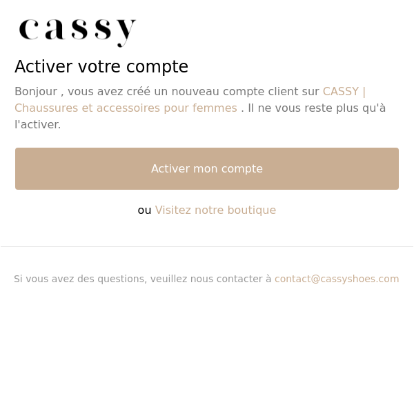 Activation de votre compte client