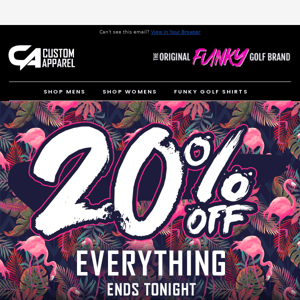 Last Day 20% Off EVERYTHING  ⏰