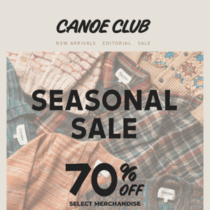 70% off Seasonal Merchandise