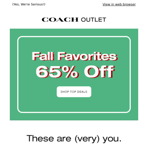 Get 65% Off Our Fall Favorites