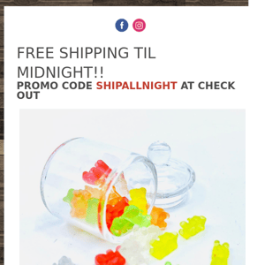 FREE Shipping Until Midnight. Get That Tiny Glass Jar of Gummy Bears You've Had Your Eye On 🐻