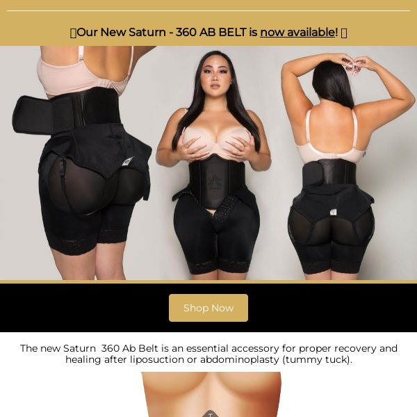 New Saturn - 360 AB BELT now available. Essential for proper recovery after  liposuction or tummy tuck! - Fajas Tributo