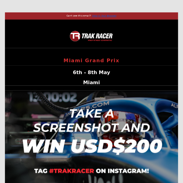 Trak Racer is on an F1 Vehicle in Miami & You can Win USD200!