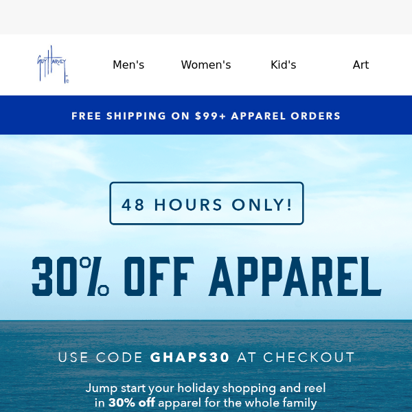 48 HOUR ONLY | 30% Off All Apparel