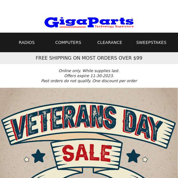Honoring Heroes: Veterans Day Sale Starts Now! 🎉