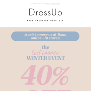 💥 40% OFF SELECT WINTER STYLES