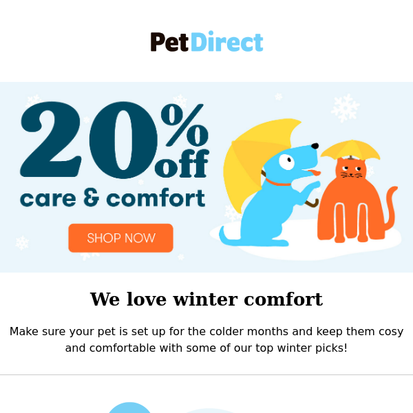 Keep Your Pet Feeling Warm & Well With 20% Off Care & Comfort