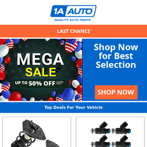 Vehicle Need Parts? MEGA SALE Ends Tonight!