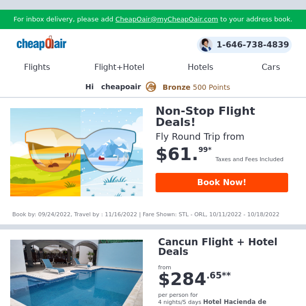 ✈ Non-Stop Flight Deals! Fly from $61.99