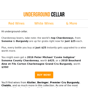 Event Alert! $25 Chardonnay Stock-Up Time