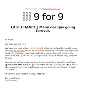 Last Chance | Products going forever... discounted!