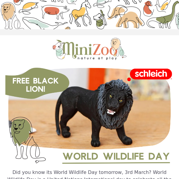 Bonus Schleich Black Lions For World Wildlife Day 🦁