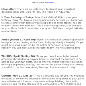 Your horoscope for June 8