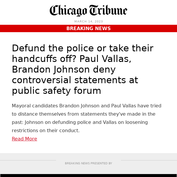 Chicago mayoral candidates Paul Vallas, Brandon Johnson deny controversial statements at public safety forum