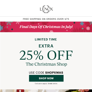 To Make You Merry: 25% Off!