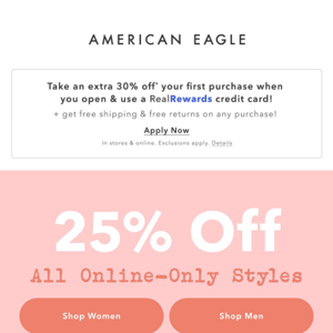 25% off ✨ ALL ✨ online-only styles