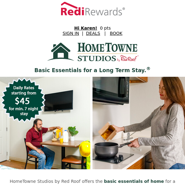 Stay Longer, Save More at HomeTowne Studios by Red Roof