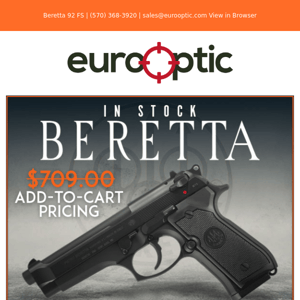 IN STOCK: Beretta 92FS 9mm Handgun