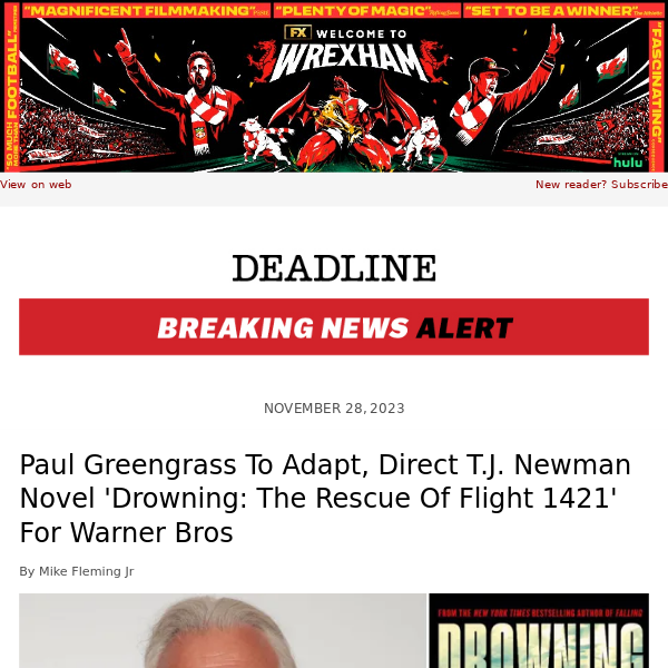Paul Greengrass To Adapt, Direct T.J. Newman Novel 'Drowning: The Rescue Of Flight 1421' For Warner Bros