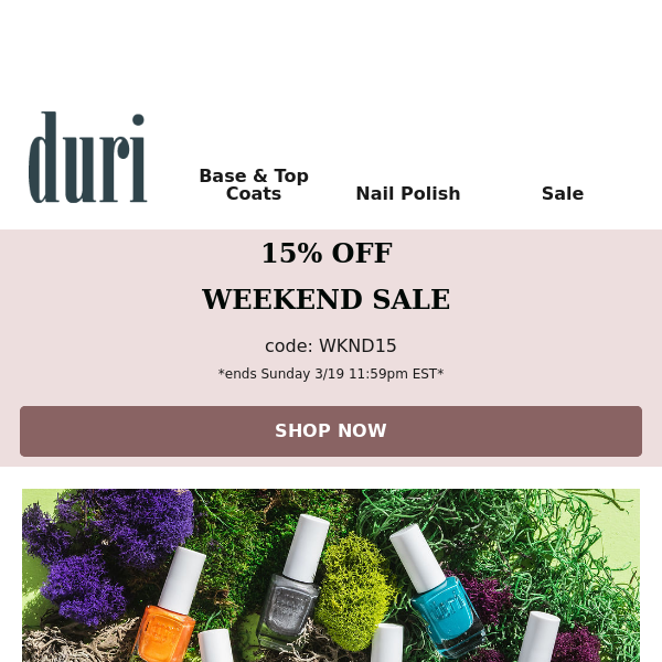 15% OFF for the Weekend