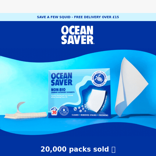 Join the OceanSaver Revolution: Over 20,000 Packs Sold & Free Delivery Over £15 🌊