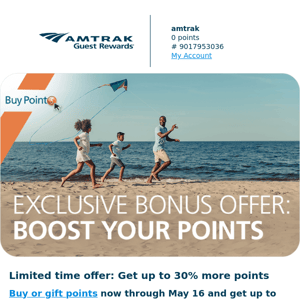 Limited-time offer: enjoy up to 30% more points.