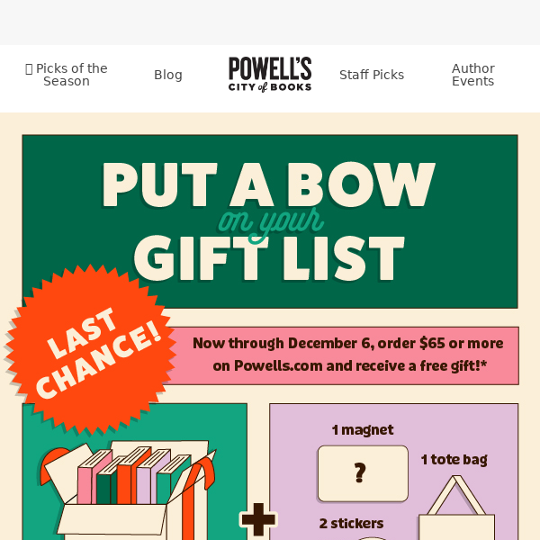 🎁 Last call! Free gift with Powells.com order of $65 or more