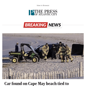 Car found on Cape May beach tied to Pennsylvania homicide