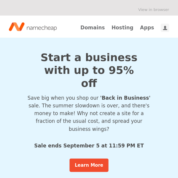 Get Back in Business | Save up to 95%