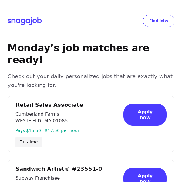 Personalized job matches for March 11, 2024