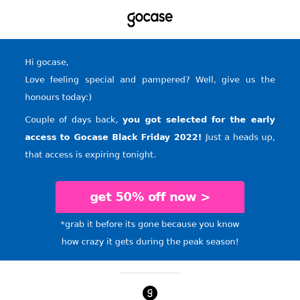  ⓘ  50% Off for Gocase ⓘ