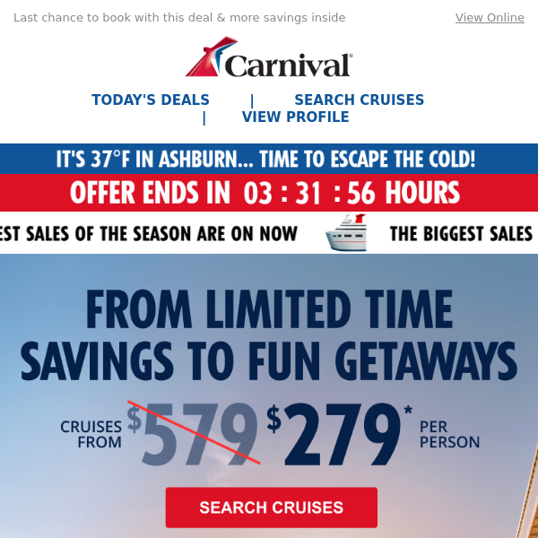Final Hours For Cruises From $279 ⌛🚨