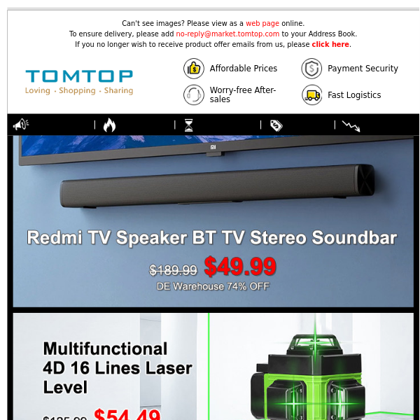 [Best Sellers Arrive✨] Redmi TV Speaker Only ＄49.99, 16 Lines Laser Level Only ＄54.49, Limited Quantity!