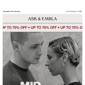 Just for you, Ask And Embla: 70% off*