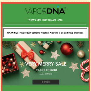 Best Wishes from VaporDNA！Enjoy 15% OFF SITEWIDE