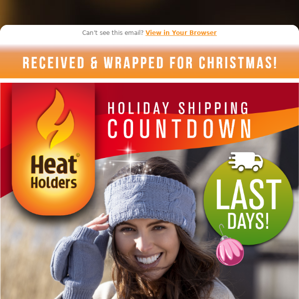 A break on shipping so your gifts arrive on time, Heat Holders. 🚚🚛