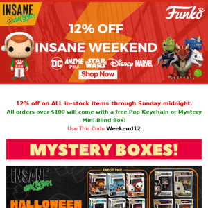 💥💥Ho, Ho, Ho 12% OFF on ALL in-stock items, Amazing Mystery Boxes & over 1500 pops in stock!💥💥
