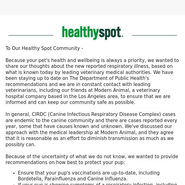 Our Thoughts On The Current Respiratory Illness