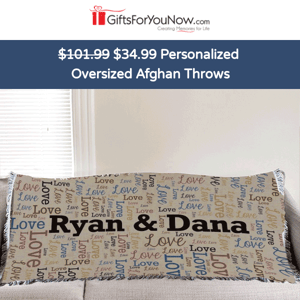 $34.99 Personalized Oversized Afghan Blankets ($101.99 Retail!)