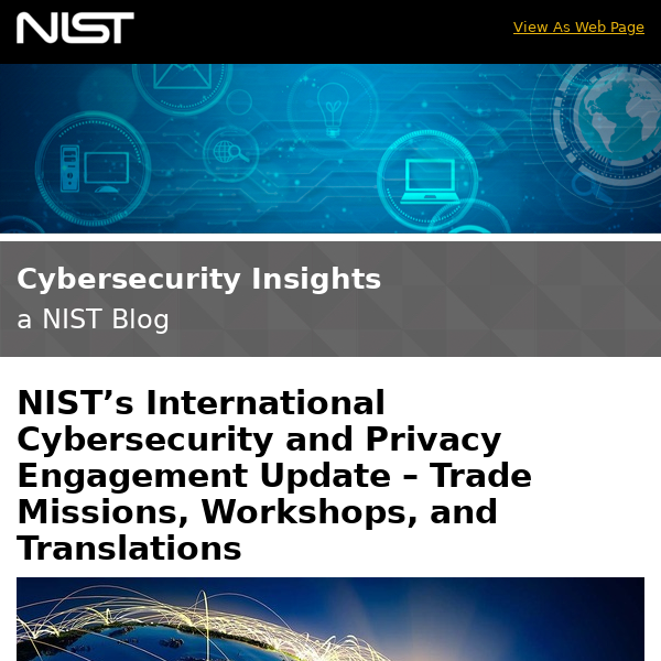 NEW BLOG | NIST’s International Cybersecurity & Privacy Engagement Update