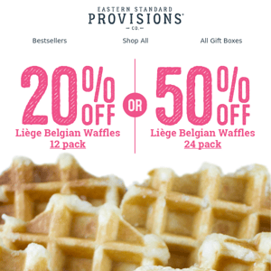 UP TO 50% OFF for International Waffle Day 🧇 🎉 🙌