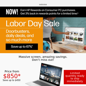 Labor Day Sale is on! Up to 67% off.
