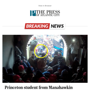 Princeton student from Manahawkin charged with joining mob's Capitol attack