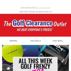FURTHER 10% OFF Online & In-store GOLF FRENZY Starts Now!