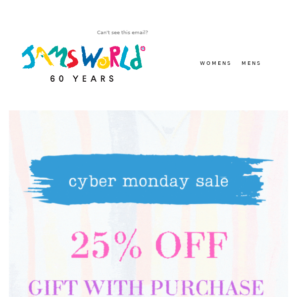 CYBER MONDAY: 25% OFF, FREE SHIPPING, GIFT WITH PURCHASE