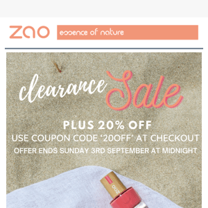 Save 20% on Zao Makeup