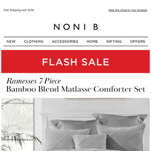 NOW $49* The 7-piece Bamboo Blend Matelasse Comforter Set Don't Pay $264