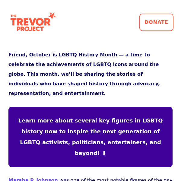 Friend – Celebrate LGBTQ History Month with The Trevor Project!